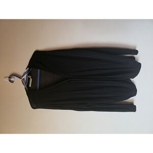 Contemporaine Black Sheer Knit Open Cardigan